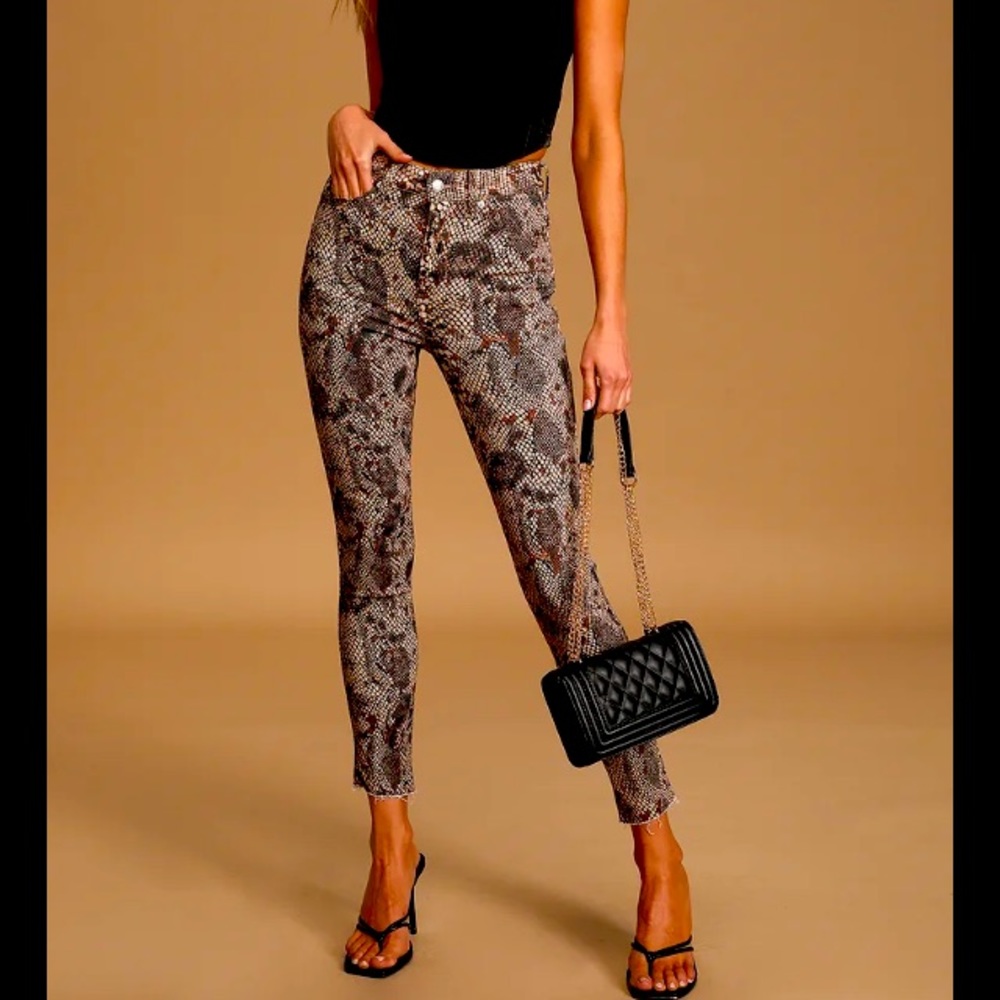 Free People Snakeskin Skinny Jeans